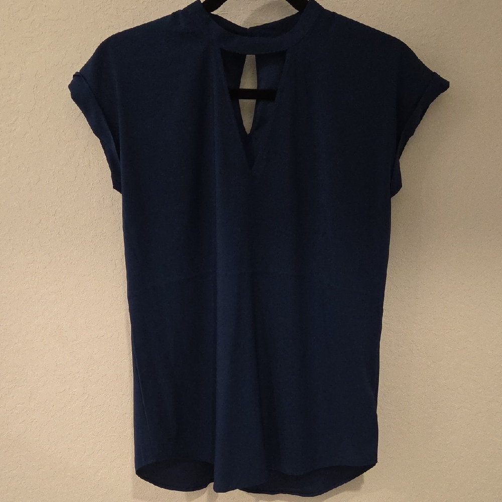 Express Navy Short Sleeve Top